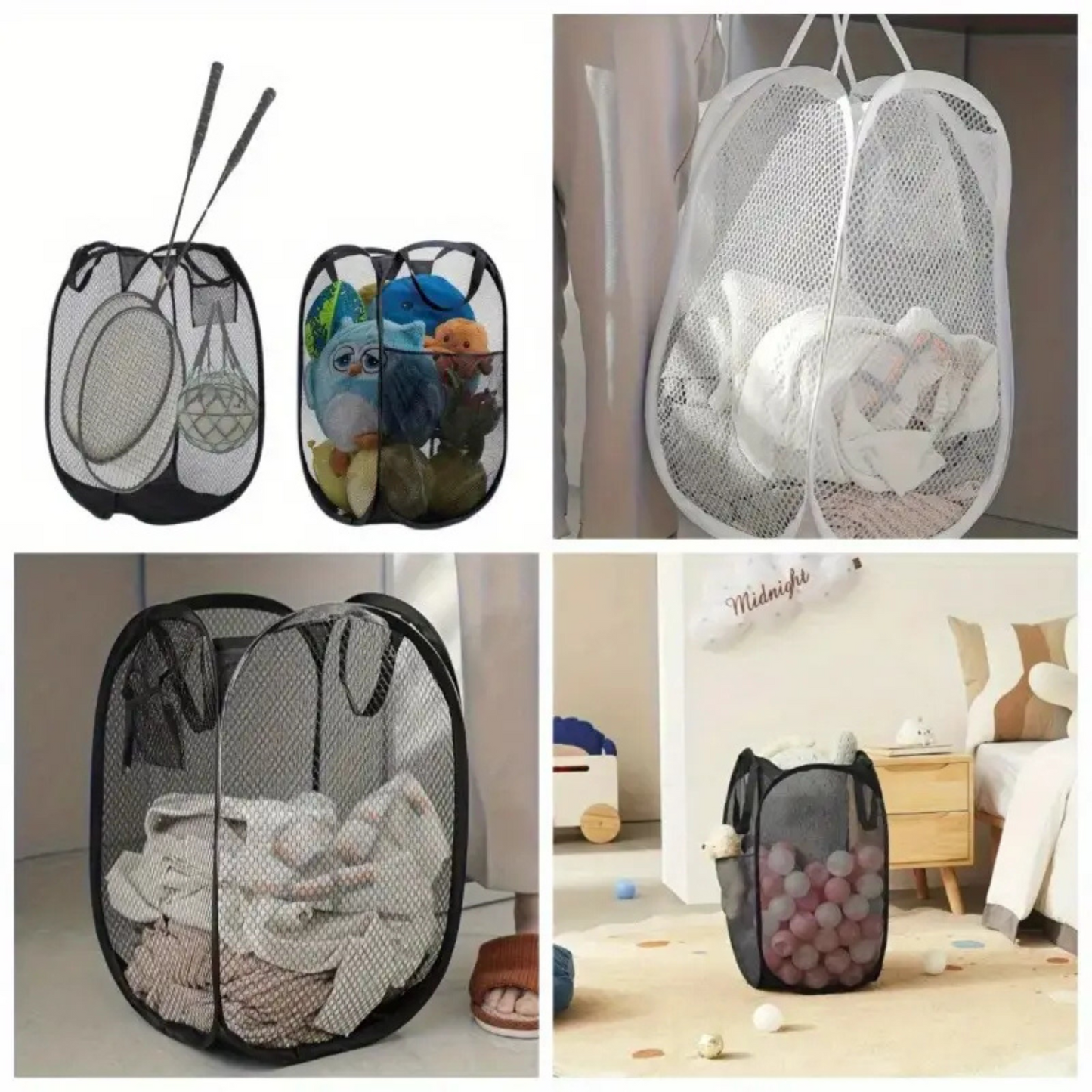 سلة غسيل فاخرة مع جيب جانبي مثالية لغرفة الغسيل أو الحمام أو غرفة الأطفال والألعاب أو مسكن الكلية أو السفر