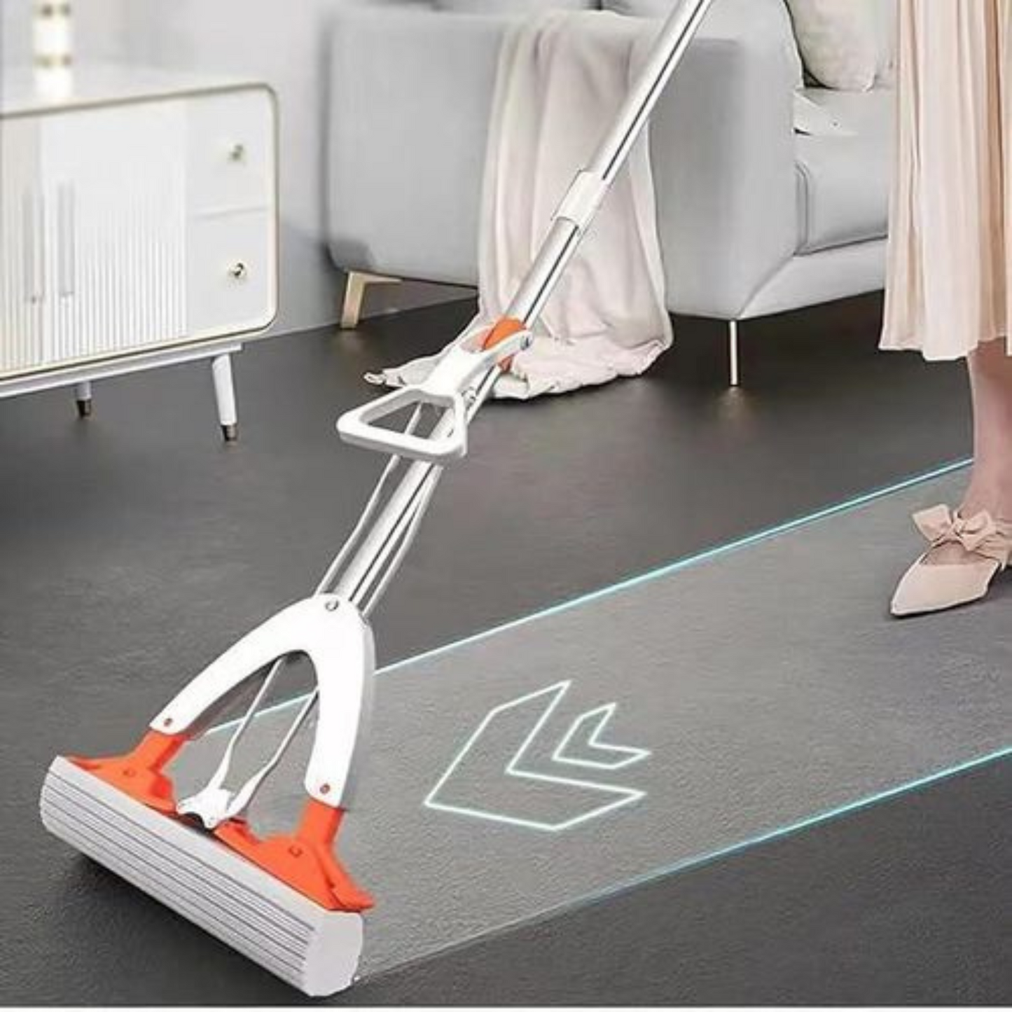 ممسحة  مطاطية  - ممسحة ضغط بدون استخدام اليدين للاستخدام الجاف والرطب - أساسيات المنزل